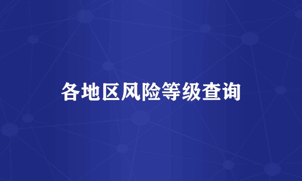 各地区风险等级查询