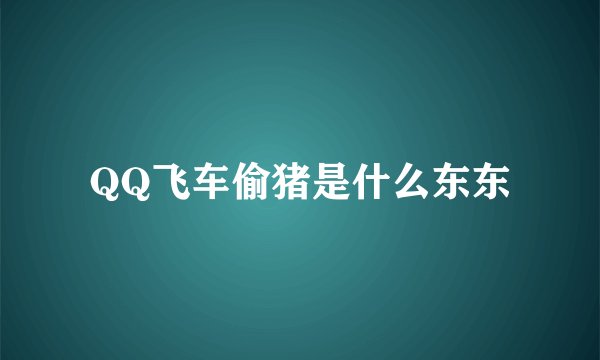 QQ飞车偷猪是什么东东