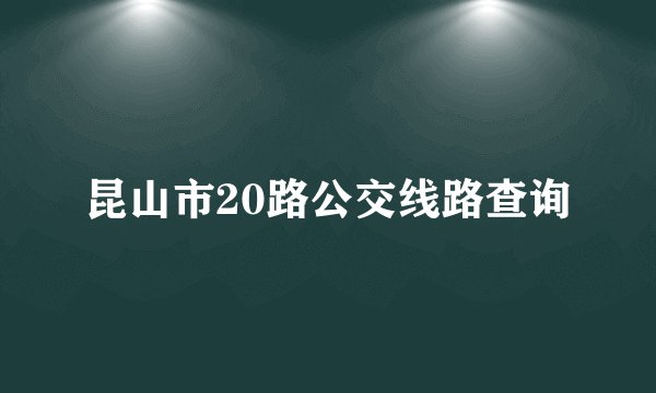 昆山市20路公交线路查询