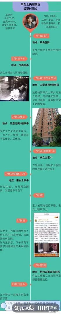浙江杭州失踪来女士找到了吗?