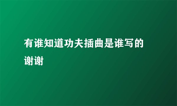 有谁知道功夫插曲是谁写的  谢谢