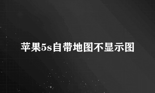 苹果5s自带地图不显示图