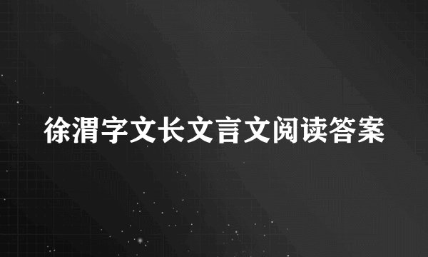 徐渭字文长文言文阅读答案