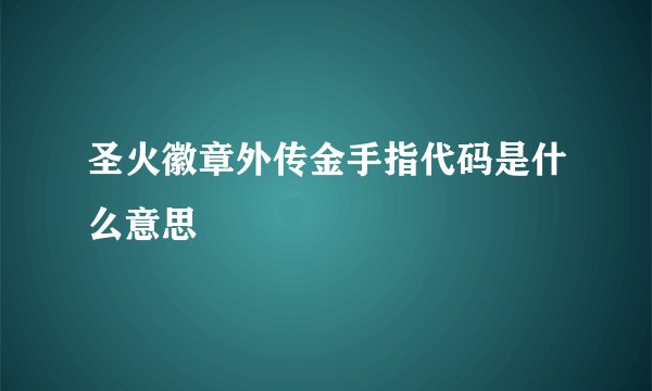 圣火徽章外传金手指代码是什么意思