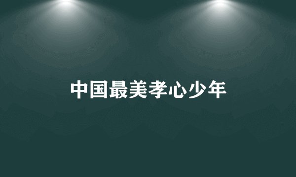 中国最美孝心少年