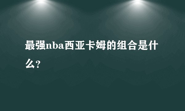 最强nba西亚卡姆的组合是什么?