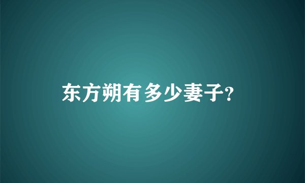 东方朔有多少妻子？