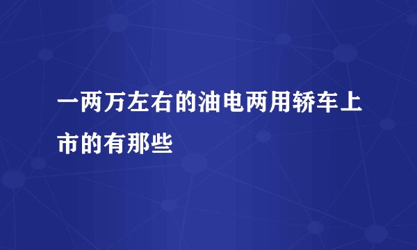一两万左右的油电两用轿车上市的有那些