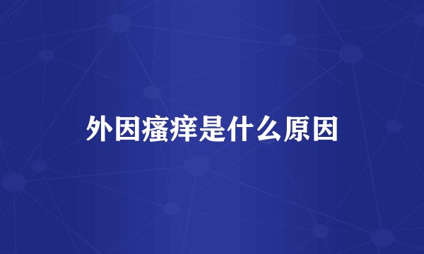 外因瘙痒是什么原因
