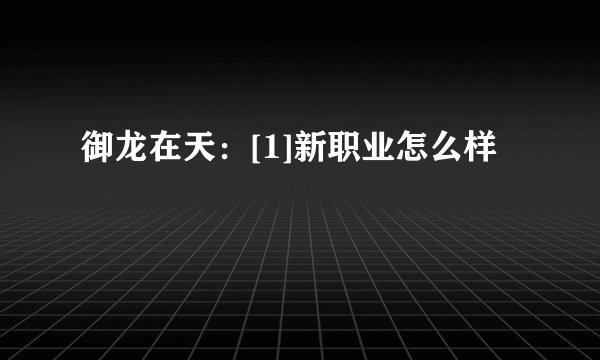 御龙在天：[1]新职业怎么样