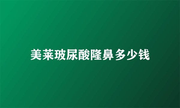 美莱玻尿酸隆鼻多少钱