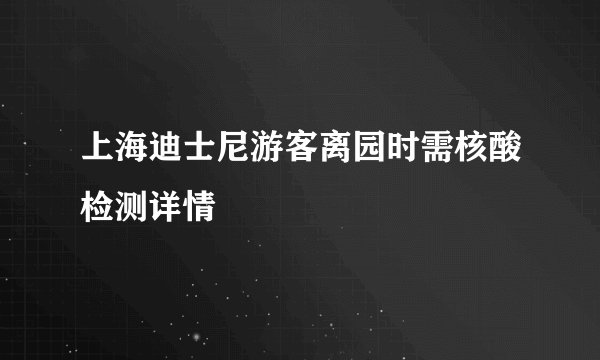 上海迪士尼游客离园时需核酸检测详情