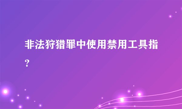 非法狩猎罪中使用禁用工具指？