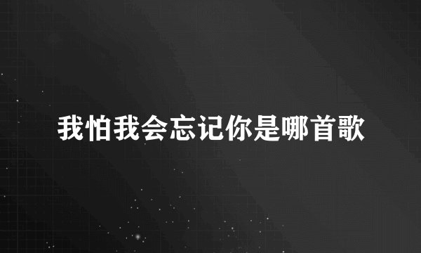 我怕我会忘记你是哪首歌