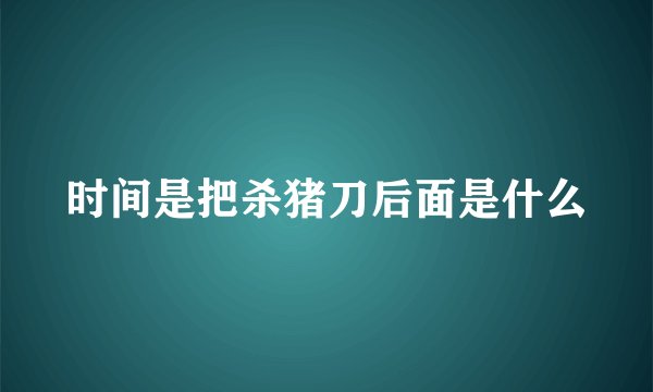 时间是把杀猪刀后面是什么