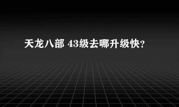 天龙八部 43级去哪升级快？
