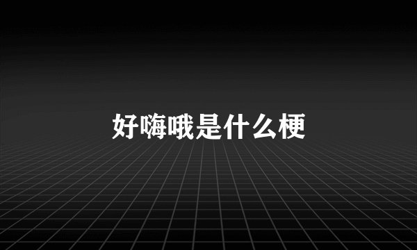 好嗨哦是什么梗