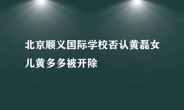 北京顺义国际学校否认黄磊女儿黄多多被开除