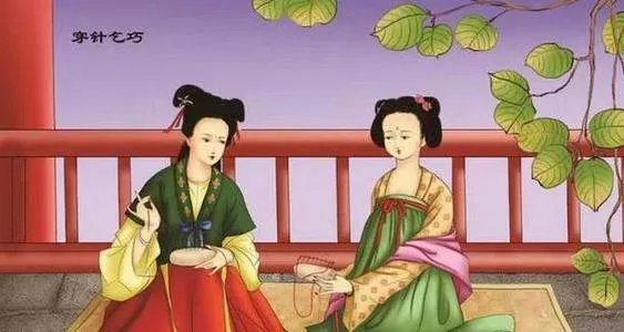 汉彩女常以七月七日穿七孔针于开襟楼,人俱习之 怎么翻译