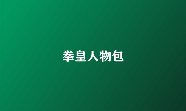 拳皇人物包