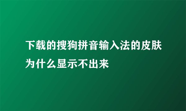 下载的搜狗拼音输入法的皮肤为什么显示不出来