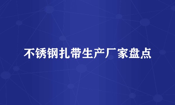 不锈钢扎带生产厂家盘点