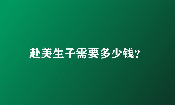 赴美生子需要多少钱？