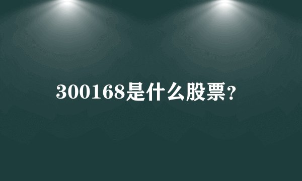 300168是什么股票？