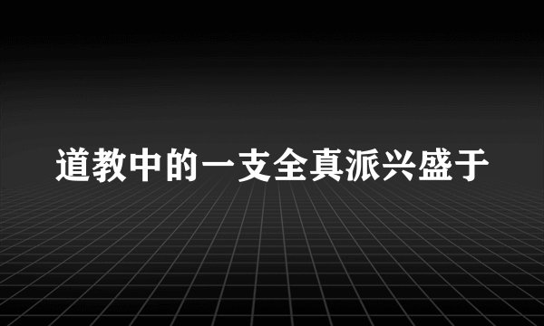 道教中的一支全真派兴盛于