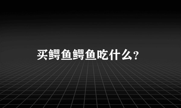 买鳄鱼鳄鱼吃什么？