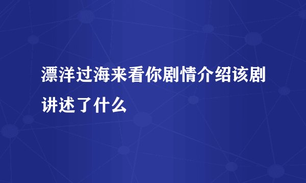 漂洋过海来看你剧情介绍该剧讲述了什么