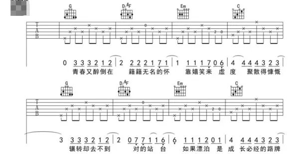 理想三旬吉他谱是?