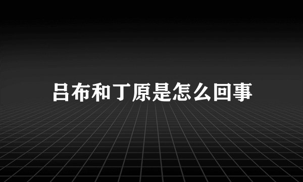 吕布和丁原是怎么回事