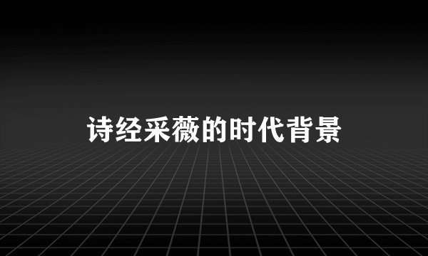 诗经采薇的时代背景