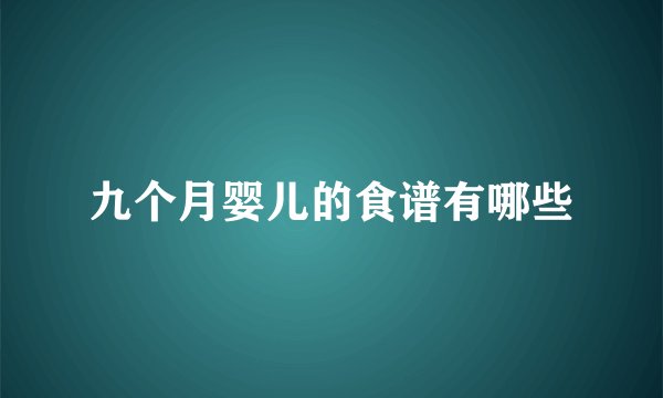 九个月婴儿的食谱有哪些