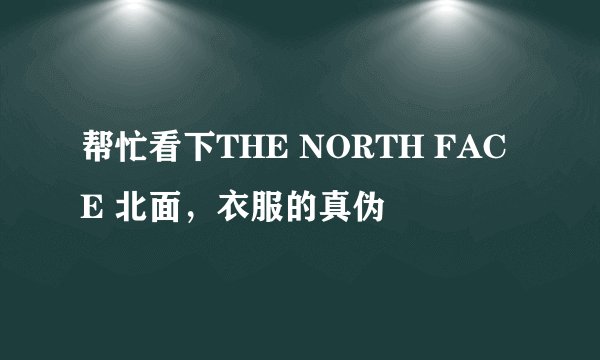帮忙看下THE NORTH FACE 北面，衣服的真伪