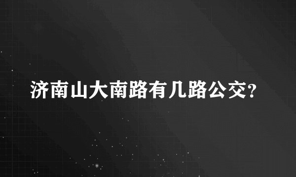 济南山大南路有几路公交？