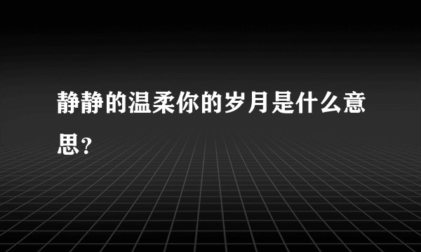 静静的温柔你的岁月是什么意思？