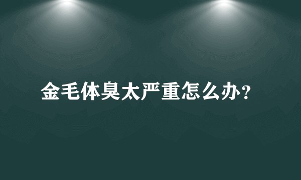 金毛体臭太严重怎么办？
