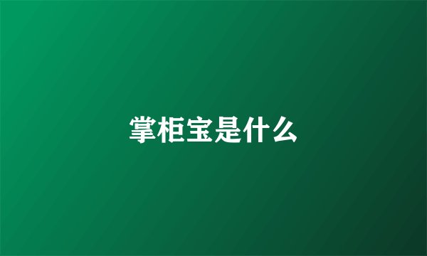 掌柜宝是什么
