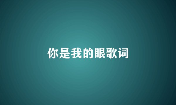 你是我的眼歌词