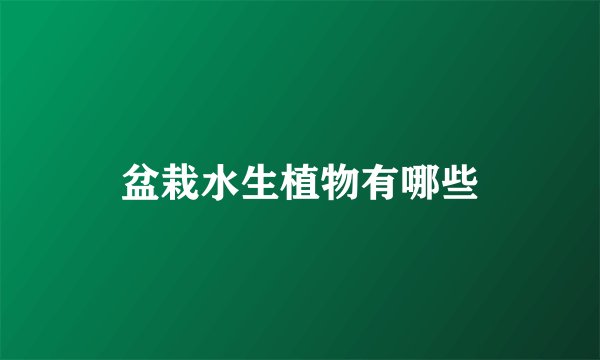 盆栽水生植物有哪些