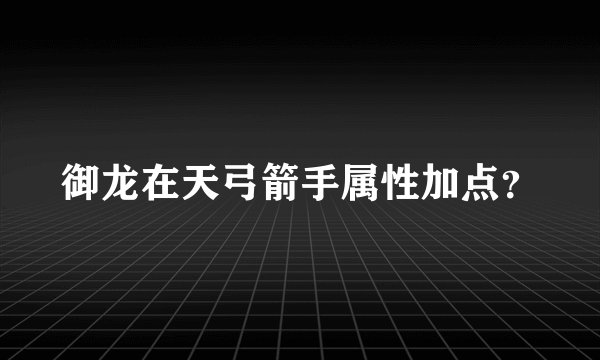 御龙在天弓箭手属性加点？