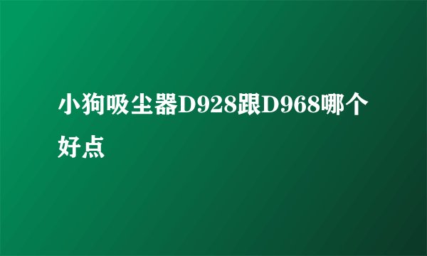 小狗吸尘器D928跟D968哪个好点