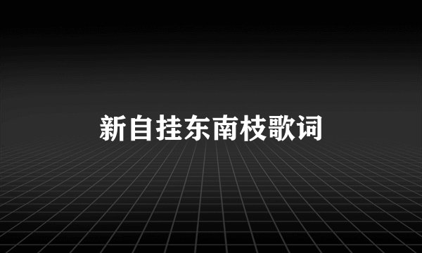 新自挂东南枝歌词