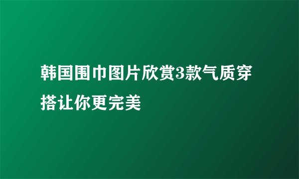 韩国围巾图片欣赏3款气质穿搭让你更完美