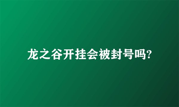 龙之谷开挂会被封号吗?
