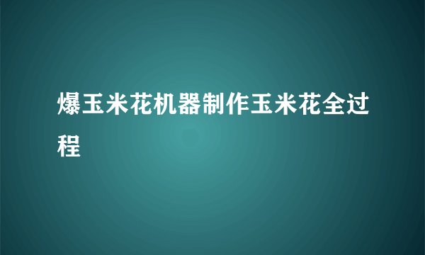 爆玉米花机器制作玉米花全过程