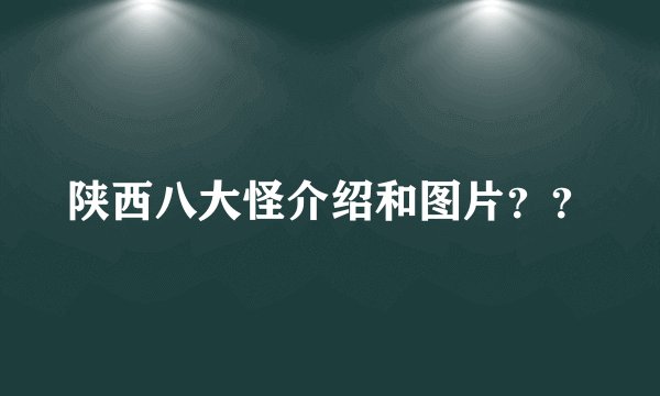 陕西八大怪介绍和图片？？