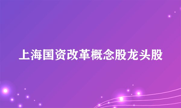 上海国资改革概念股龙头股